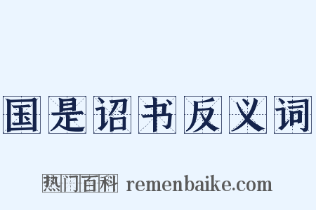 国是诏书反义词是什么意思的图片